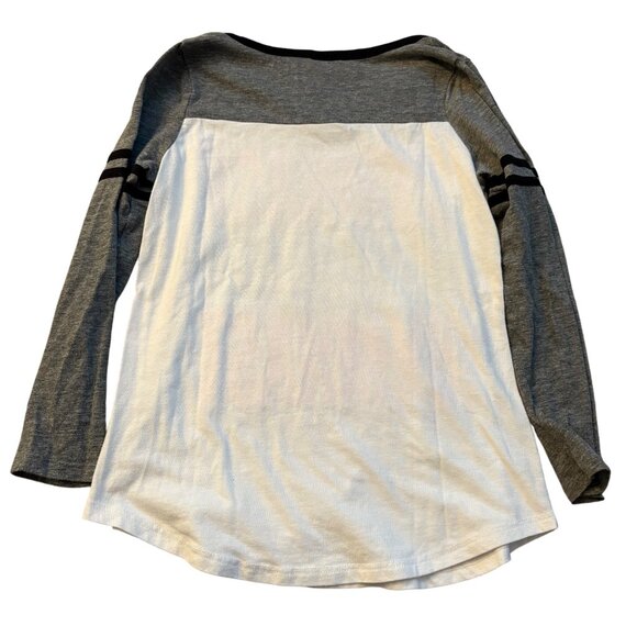 Justice Girls Gymnast Long Sleeve Graphic Tee Gray/White Size 10 Cotton/Poly Ble - Picture 3 of 3